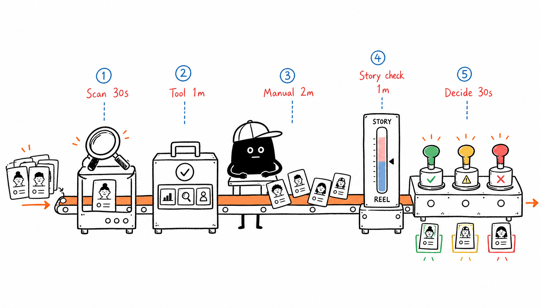 5-minute influencer vetting workflow diagram for spotting fake followers